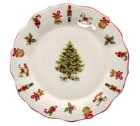 Assiette à gâteau - Maestro Natale - Céramique - Crème avec bord ondulé - Décor Noël - Ø 21 cm