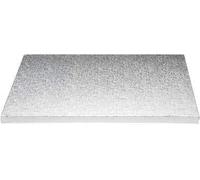 Assiette à gâteau rigide plateau rectangulaire - Cake Board argenté - H 1,2 cm - idéal comme décorotorte décorées avec le design de gâteau ou sculptures en pâte de sucre (40 x 60)
