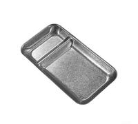 Assiette à goûter avec séparateur de sauce en acier inoxydable avec motif coquillage rétro pour apéritifs, frites et petites bouchées (E)