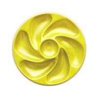 Assiette A Huitres 6 Compartiments JAUNE +1 Pour Le Citron, Sauce. Fabrication Française Diamètre 20 Cm Couleur JAUNE