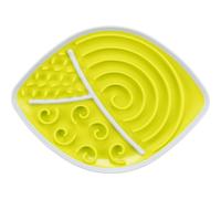 Assiette à lécher 28 x 21cm ovale jaune pour chien