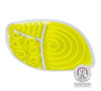Assiette À Lécher - Trixie - Ovale 28x21cm - Jaune - Plastique - Pour Chien