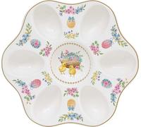 Assiette à oeufs SPRING BLOOM lapins et fleurs D. 21cm pour 6 oeufs en GB Easy Life