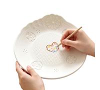 Assiette à Peindre Soi-Même Activité Peinture Pixel Art Déco Céramique