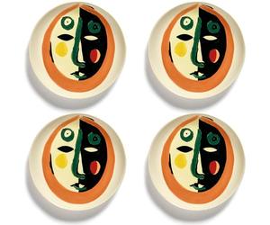 Assiette à Petit-Déjeuner Serax | Vaisselle Feast par Ottolenghi | 4 Assiettes à Dessert | Service de Table en Grès aux Couleurs Assorties | Vaisselle pour Dîner à la Maison, Fête, Noël