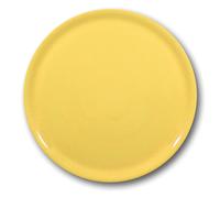HENDI Assiette à pizza ronde en porcelaine émaillée Ø330 mm Jaune – Micro-ondes, Lave-vaisselle