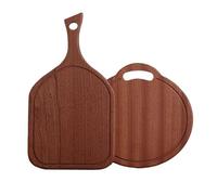 Assiette à pizza rectangulaire en bois for steak, planche découper usage domestique, plateau viande, service véritable, matériau utilitaire(Sapele handle medium size/30 * 20 * 2cm)