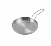 Assiette à poignée en acier inoxydable, 18 cm et 20 cm, plat rond pour steak, dessert et usage domestique commercial, empilable et pour salle à manger et extérieur