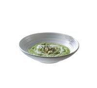 Assiette à poisson créative en céramique rayée ovale simple - 20,3 cm
