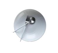 Assiette à poisson créative en céramique rayée ovale simple - 25,4 cm
