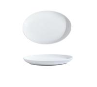 Assiette à poisson créative en céramique rayée ovale simple - 30,5 cm