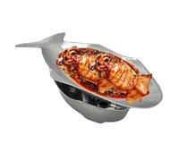 Assiette À Poisson De Style Thaïlandais - Plateau De Service En Aluminium De 40 Cm, Forme D'assiette Chaude | Plateau Alimentaire En Métal Pour Exposer La Vaisselle À L'extérieur, Cour, Intérieur, Cui