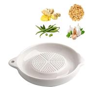 Assiette à Râper en Céramique,Râpe en Céramique,Râpe à Gingembre et Ail avec Brosse,pour gingembre, ail, oignon, Blanc