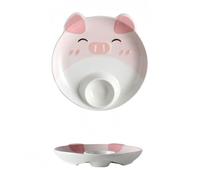 Assiette à raviolis mignonne pour animal de compagnie avec sauce à tremper, personnalisée, en céramique, pour petit-déjeuner, frites, grille, pâtes, collation, dessert