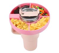 Assiette à Snack Pour Stanley Cup 40oz, Assiette à Snack Avec Couvercle Et Compartiments, Rosa Silicone Snack Bowl, Gobelet à Snack Stanley Cup Accessoires Pour SoiréEs CinéMa, RéUnions De Famille