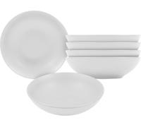 Assiette à soupe en céramique fine blanc mat - set de 6 - Assiette creuse en céramique Ø 20 cm
