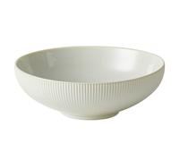 Assiette à Soupe Jiwoo MOLE 8" Blanche avec Lignes Dorées - Lot de 6 Pièces