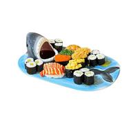 Assiette à sushi - Assiette à sushi en céramique - Vaisselle résistante à la chaleur - Sûre avec compartiment à sauce - Pour les collations - Pour fête d'anniversaire amusante - Dîner charmant et pour