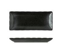 Assiette à sushi rectangulaire en céramique - 25,4 cm - Jane noire