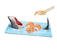 Assiette à sushis en forme de requin avec nourriture | Assiette à sushis pour restaurant - Plat japonais, planche à fromage | Design créatif de requin affamé pour sushis, fromage, pâtes, viande