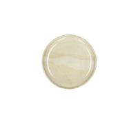 Assiette apéritif en porcelaine beige, lot de 8, ronde, avec rebords - Pomax, Nougat - Ø12x2 cm