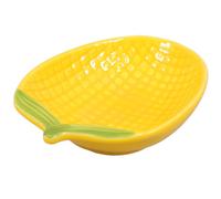 Assiette Apéritive en Céramique Forme Maïs pour Sauces et Condiments | Surface Lisse, Couleur Vive, pour Huile D’olive, Graines, Table Familiale ou Soirées Sushi