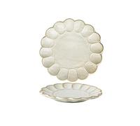 Assiette Assiette à dîner en grès rétro de 20 cm, motif pétale, plat spécial, vaisselle japonaise faite la main for séjour chez l'habitant Vaisselle(8 in)