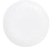 Assiette Assiette à servir Assiette à dessert Assiette en porcelaine SYLIA blanche avec ornement 21 cm HOMLA