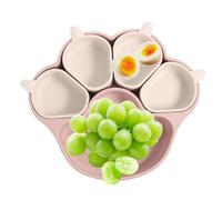 Assiette avec tapis en silicone pour l'alimentation des bébés - Assiettes en silicone pour jeunes avec motif griffe de chat, assiettes de dîner pour avec pour rencontrer divers