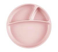 Assiette bébé à ventouse en silicone rose clair TU