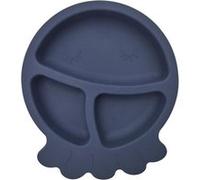 Assiette Bébé en Silicone "Pieuvre" 23cm Bleu Bleu G