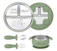 Assiette Bebe Inox Personnalisée avec Prénom et Motifs