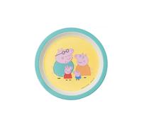 Assiette bébé petit jour peppa pig avec les parents Vert 18 cm
