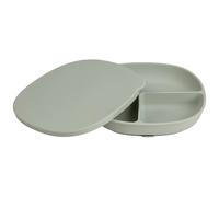 Assiette bébé silicone ventouse avec couvercle vert TU
