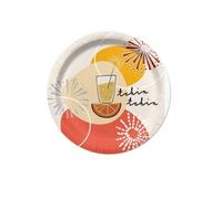 Assiette - Bistrot parisien - Set de 10 - Diamètre 23 cm - Carton - Non compatible lave-vaisselle