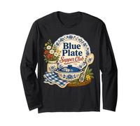 Assiette Bleue Supper Club Vintage Kitchen Manche Longue