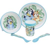 Assiette Bluey -Micro-ondes 5 pièces pour enfants avec fond antidérapant