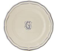 Assiette Canapés 16.5 cm G FILET BLEU MONOGRAMME
