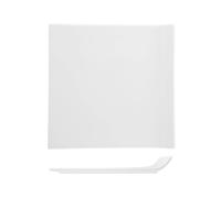 Assiette Carrée En Porcelaine, 25,5x25,5 Cm, Blanc H&H