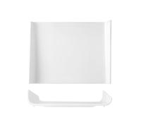 Assiette Carrée En Porcelaine, 25X25 Cm, Blanc H&H