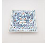 Assiette carrée Marocain turquoise - L 24 cm