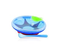 Nuby Assiette Chauffante avec Ventouse et Cuillère +3m Bleu 400ml