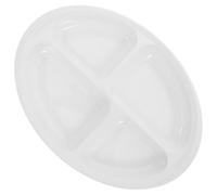 Assiette Compartimentée Antidérapante Blanc en Silicone pour Adultes | Surface Lisse, Séparation Pratique, Fond Anti-glisse, Usage Quotidien pour Aînés, Vaisselle Réutilisable