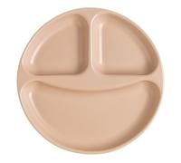 Assiette compartimentée en céramique - 20.5cm/8.07in assiette ronde café avec motif sourire, adaptée aux enfants, étudiants, personnes en fitness ou en régime. Compatible four, micro-ondes