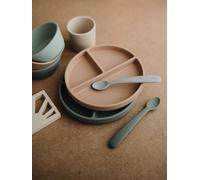 Assiette compartimentée en silicone beige TU
