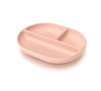 Assiette compartimentée en silicone - blush