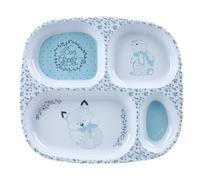 Assiette compartimentée motifs - dans les bois bleu TU