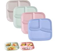 Assiette compartimentée - Non spécifié - 4 pièces - Plastique PP - Compatible lave-vaisselle - Empilable