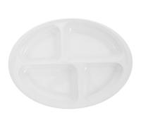 Assiette Compartimentée pour Adultes en Silicone Blanc, Antidérapante | Séparation des Portions, Surface Lisse Résistante aux Hautes Températures, Adaptée aux Personnes Âgées
