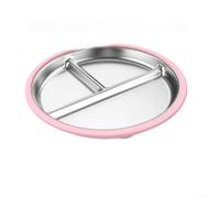 Assiette Compartimentée pour Repas Chauds Assiette Compartimentée(pink) | Acier inoxydable 304, pour robuste anti-rayures, résistant à la rouille, usage quotidien , cuisine moderne